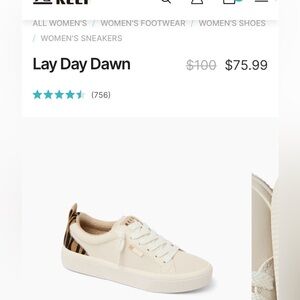 Reef Lay Day Dawn Cream and Tan Sneakers